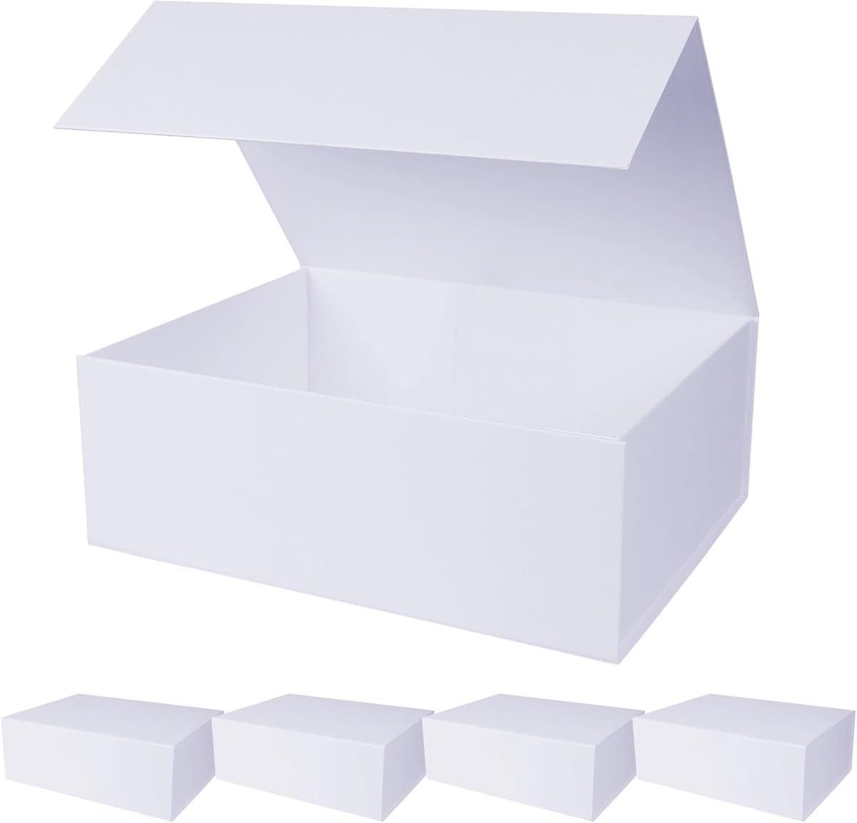 Magnetische geschenkdozen met deksel, wit, 5 stuks, 35,1 x 22,9 x 10,9 cm — afbeelding 1