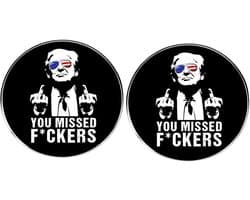 2 stuks Trump emaille pinnen, humor mock reversspeldjes, grappig Engels alfabet legering badge, 3cm(1.2"), Metaal, Geen edelsteen