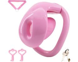 Penisklem met 4 ringen en riem, 3D-geprint, 2 sleutelsets