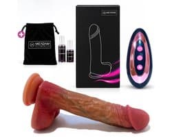 ME'ADAM - XXL Siliconen Vibrator - Dildo met Zuignap en Afstandsbediening - Krachtige Vibraties - Vaginaal & Anaal - Sex toys voor vrouwen - Sex toys voor mannen