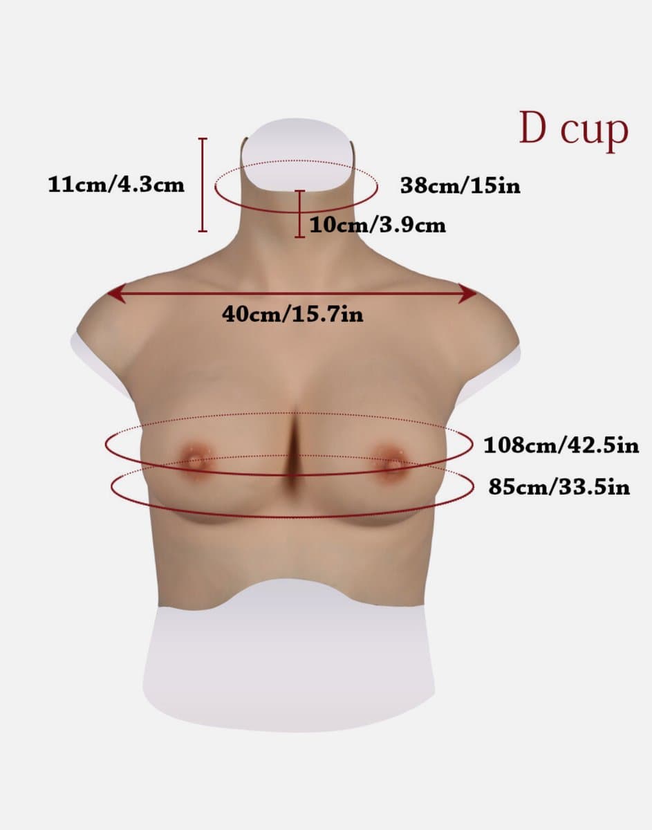 Siliconen Borsten- plus size L XL XXL Borstprothese-Nep borsten- D cup- Cosplay- Travestie-Transgender-Crossdresser-Travestiet-100% siliconen-Breastplate — afbeelding 1