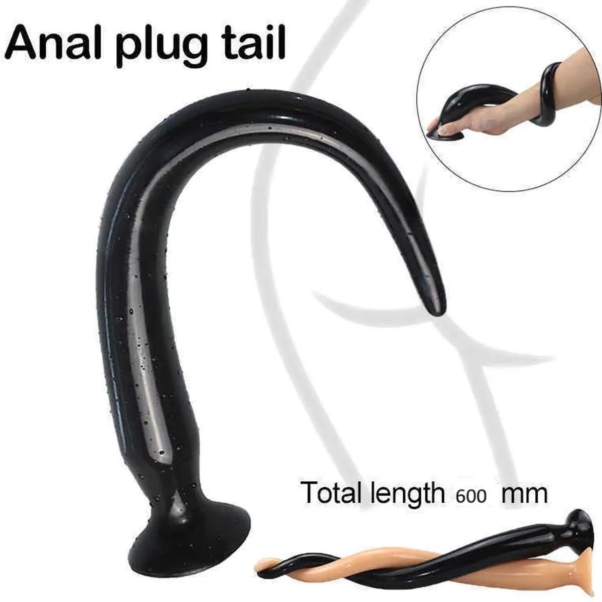 Extreme Anaal Trainer - Extra Lange Buttplug - Super Lange Zwarte Buttplug 60 cm — afbeelding 1