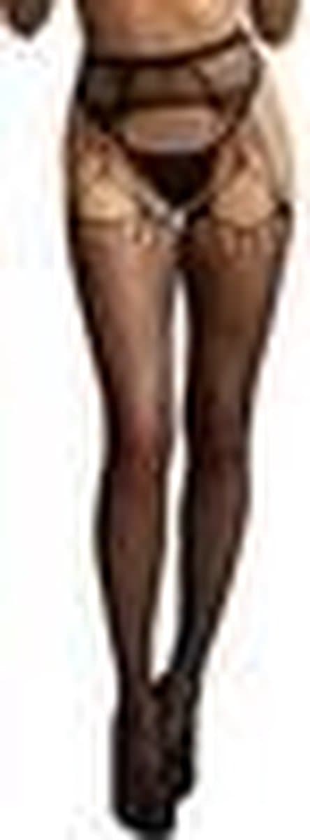 Shredded Suspender Pantyhose - Black - O/SO/S — afbeelding 1