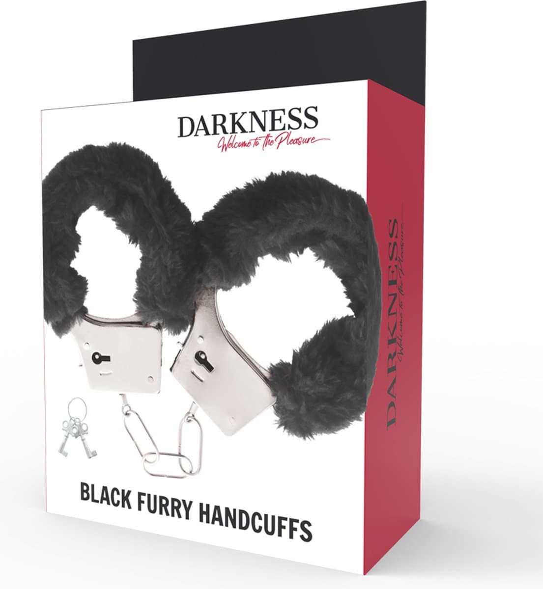 Darkness Pleasure Furry Handcuffs - Handboeien - Zwart — afbeelding 1