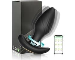 Daity 360° Roterende anale plug met 9 vibratiestanden – App-gestuurde prostaatmassager voor P-puntstimulatie – Waterdicht seksspeeltje voor mannen en koppels
