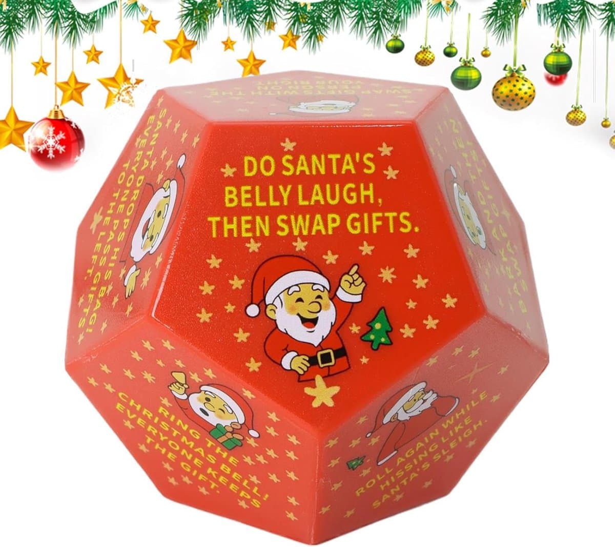 Kerstmis Dobbelspel - Kerstman Dobbelsteen - Feestelijke Spelletjes - Interactief Entertainment - 7.8x7.8x6.5 cm - Enkel kenmerk — afbeelding 1