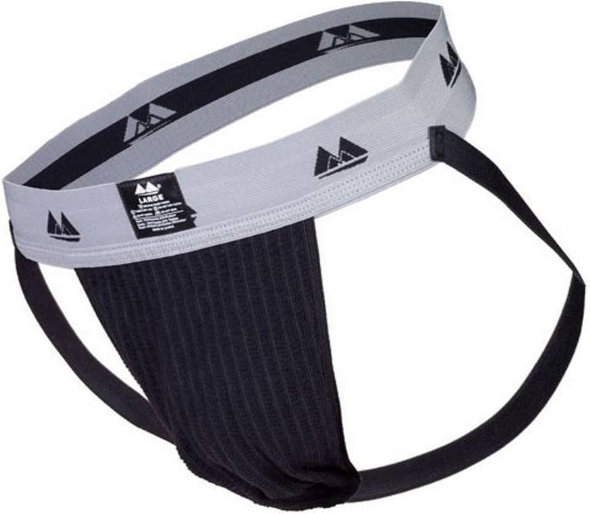 MM Sports Original Edition Swimmer/Jogger Jockstrap 2 inch Black - MAAT M - Heren Ondergoed - Jockstrap voor Man - Mannen Jock — afbeelding 1
