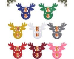 Kerstgeldgeschenken, 16 stuks rendieren vilten kerstcadeauverpakking, kerstcadeauverpakking, Ren vilt, verpakking kerstcadeau, kerstdecoratie om cadeau te geven voor geld