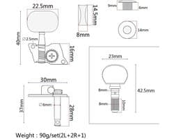 5Pcs Zinklegering Gitaar Accessoires Banjo Machine Hoofd Tuners Tuning Pinnen Sleutel Met Bushings Set Voor Akoestische Folk Klassieke Gitaar