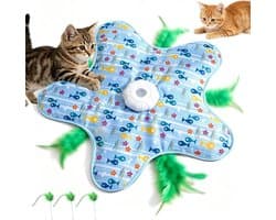 Kattenspeelgoed, zelfbezigheid, kattenspeelgoed, elektrisch met verstopspel, beweegbare veer, piepende muis, voor katten, kitten en volwassenen
