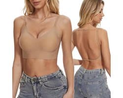 Lage Rug BH Draadloze Naadloze BH Backless Multiway Bandjes Halter BH met Padding Verwijderbaar