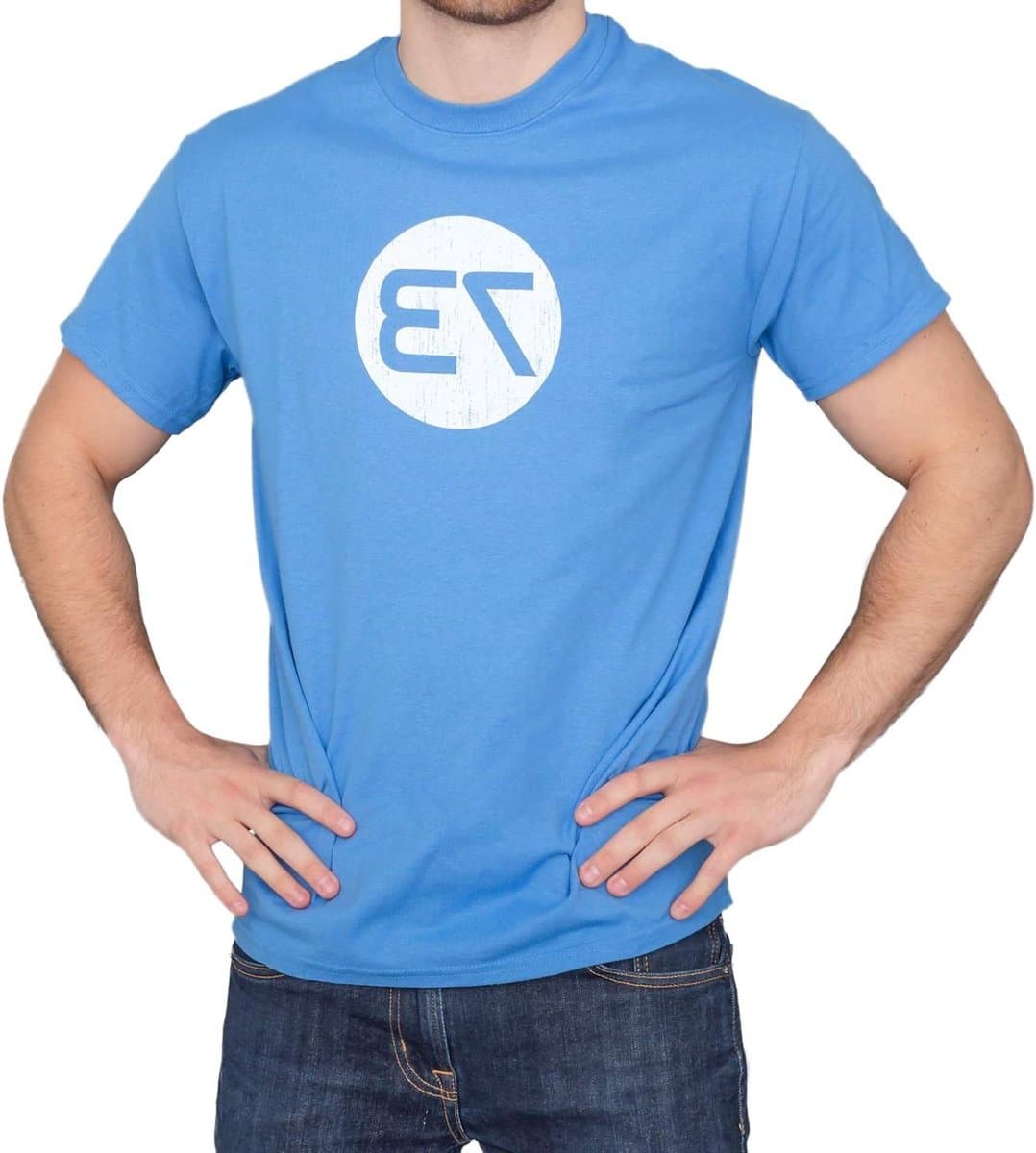 T-shirt - Shirt Top - Casual Dragen - The Big Bang Theory print - Volwassen - Lichtblauw — afbeelding 1