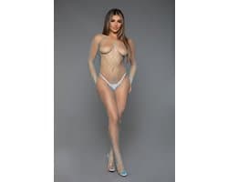 Be Wicked - Cannot Hide - Grote Gaten Visnet Catsuit - Turquoise - One Size