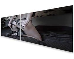 Canvas Schilderij - Wanddecoratie Kunstprint - Slaapkamer Decoratie - Provocerend Artistiek Motief - 160x40cm - Niet gespecificeerd