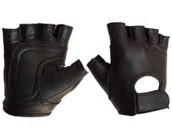 Mister B - Leren Handschoenen zonder Vingers - Zwart XS