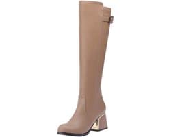 Elegante Dames Hoge Laarzen met Blokhak voor Herfst en Winter