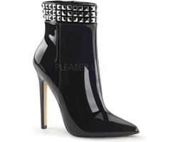 EU 44 = US 13 | SEXY-1006 | 5 Heel Ankle Boot w/Metal Stud Detail, Side Zip