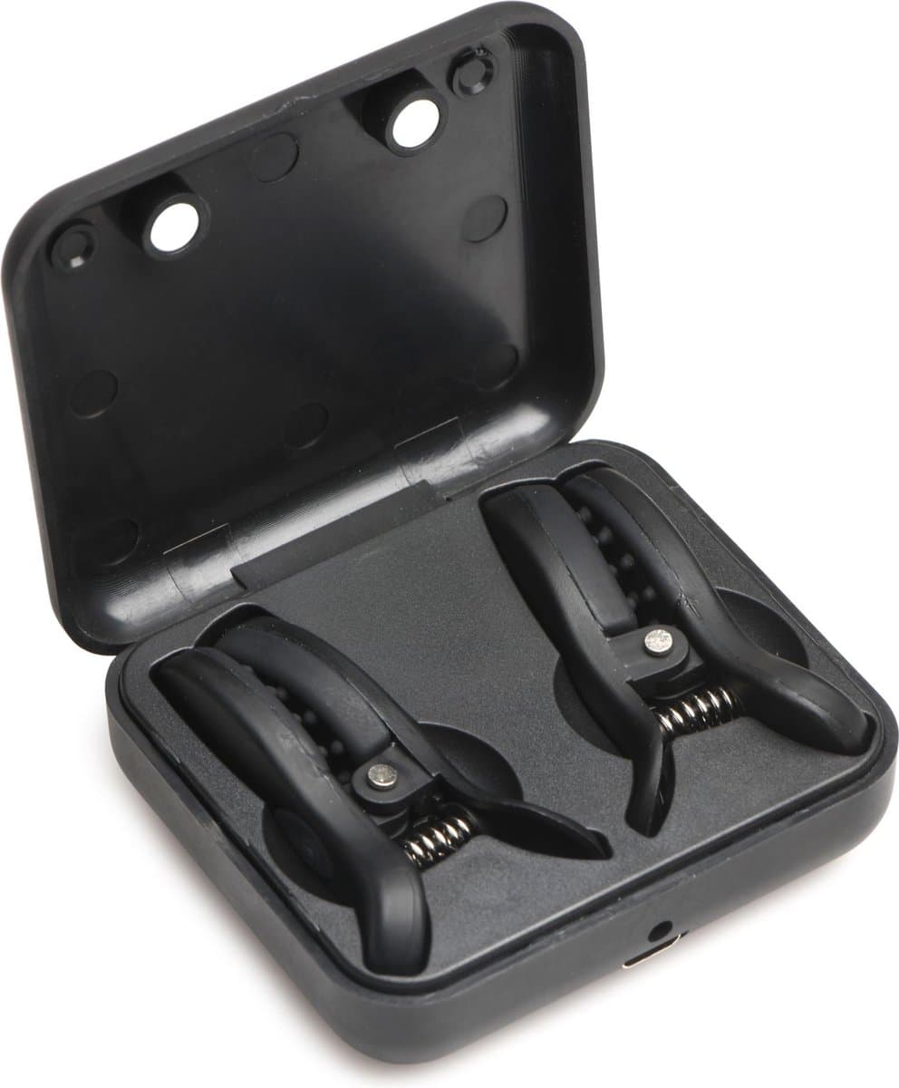 XR Brands - Dark Grip Vibrerende Tepelkemmen - Zwart — afbeelding 1