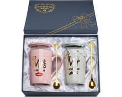 Romantisch Huwelijkscadeau voor Koppels - 2 Stuks Keramische Geschenkmokken 400ml