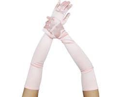 Lange dames handschoenen - extra lange satijnen stretch satijnen handschoenen - vintage feest dameshandschoenen - bruidshandschoenen - geschikt voor bruiden bruiloft opera theekransje