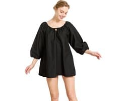 Victoriaanse Katoenen Blouse met Kant en Veter Detail voor Middeleeuwse en Boho Stijl