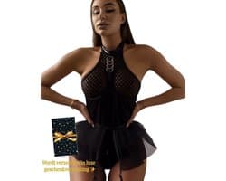 Sexy Lingerie Body – Erotisch jurkje – Rollenspel – Lak & Netstof – Latex & Datex – Kinky Mesh Bustier met Tule Rokje – Verleidelijk Fetish – Erotische Lingerie – BDSM – Lingerieset Dames – Sexy Lingerie – Festivallook – Bitch – Maat XS, S, M, L, XL