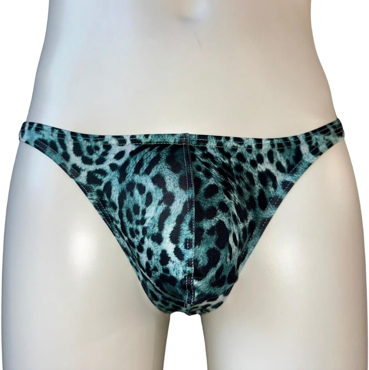 LekkerStout Heren Luipaard String - Turquoise - Sexy Herenondergoed | XL | ( LS248 ) — afbeelding 1