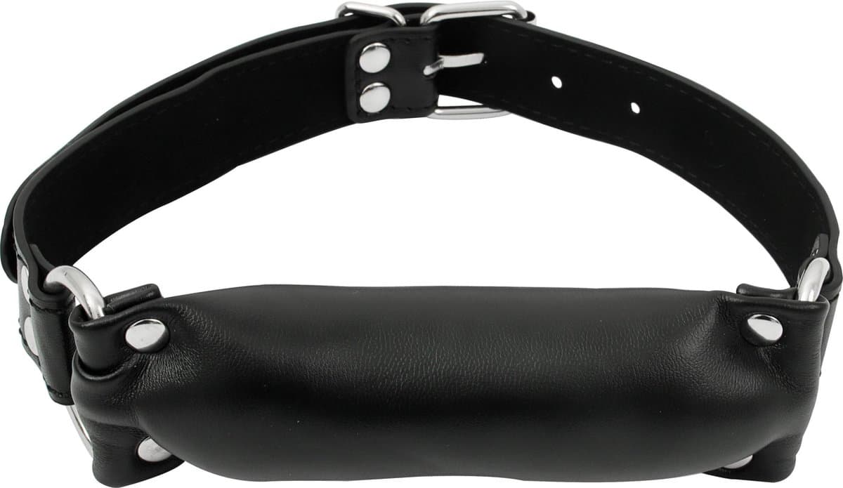 Banoch - Bit gag soft straight black - bitgag van imitatieleer zwart - bdsm — afbeelding 1
