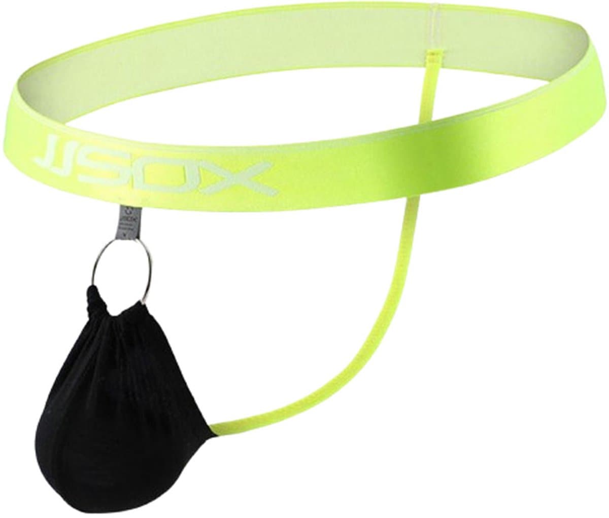 Heren Pouch String - Plussize - Geel - Zwart - Peniskooi - Erotische Lingerie — afbeelding 1