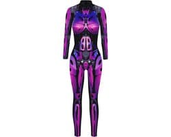 Dames Skelet Kostuum Jumpsuit Halloween Carnaval Cosplay Bodysuit