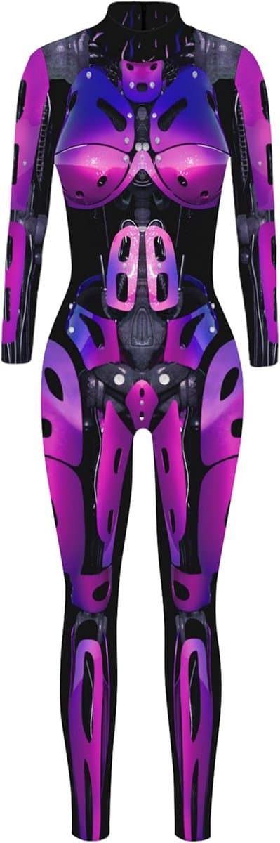 Dames Skelet Kostuum Jumpsuit Halloween Carnaval Cosplay Bodysuit — afbeelding 1