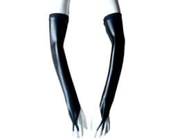 Sexy Handschoenen L/XL Zwart lange lak handschoen Glans Shiny Lakleer valentijn Gogo dancing dans accessoiren lange vingerloze gloves