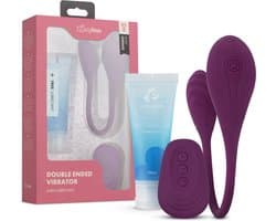 Easy Choice - Koppelvibrator - Sex Toys voor Vrouwen en Mannen - Vibrators voor Vrouwen en Mannen - G-Spot Vibrator - Koppel Vibrator - Glijmiddel Waterbasis - EasyGlide Glijmiddel - Erotische Giftset - Cadeau Vrouw en Man - EasyToys - Paars