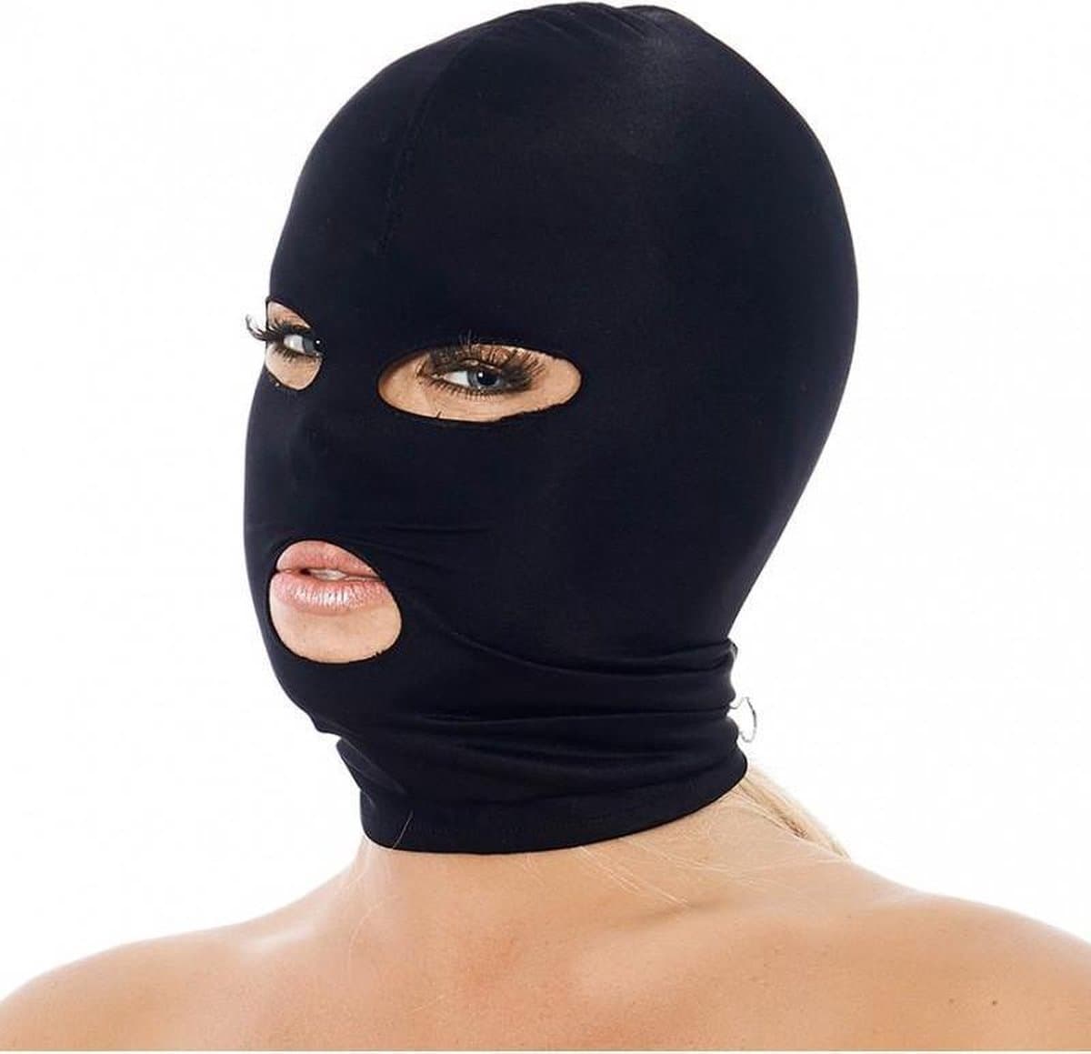 Rimba - SM Hoofdmasker - Hood uit elastische stof Met Gaten Voor ogen En mond — afbeelding 1