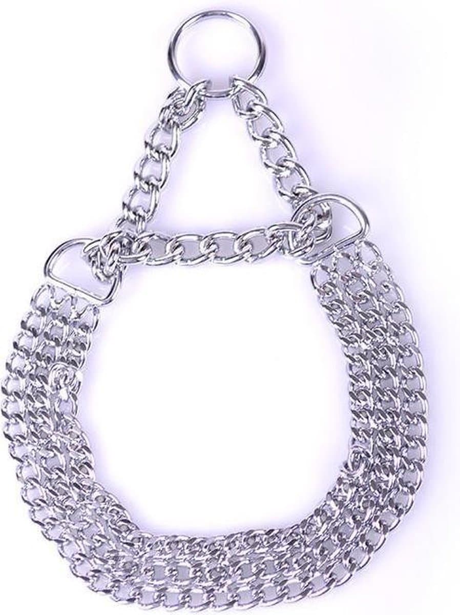 Collar met drie rijen ketting - zilver — afbeelding 1