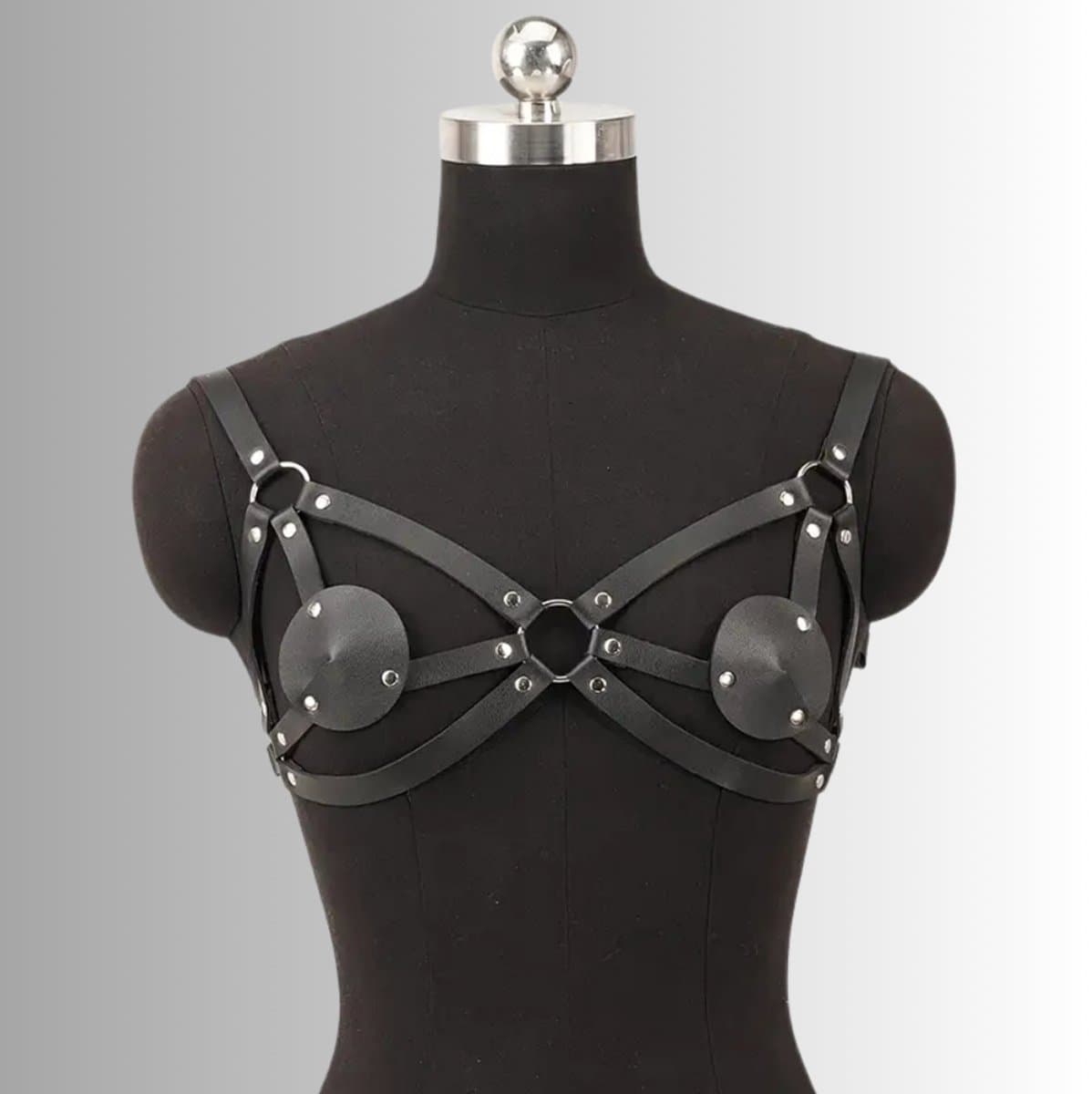 LekkerStout Leren Harness - Zwart - Verstelbaar - Fetish & Lingerie Accessoire | LS291 — afbeelding 1