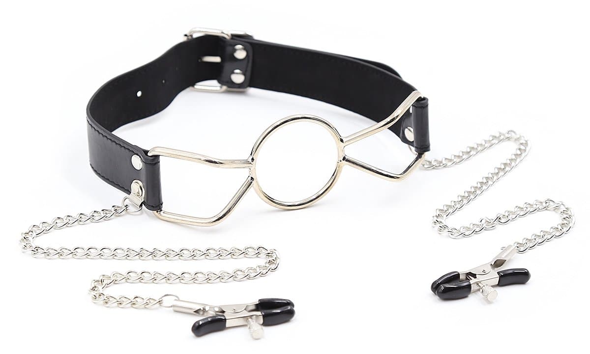 Smart Moves - Ring Gag met Tepelklemmen — afbeelding 1