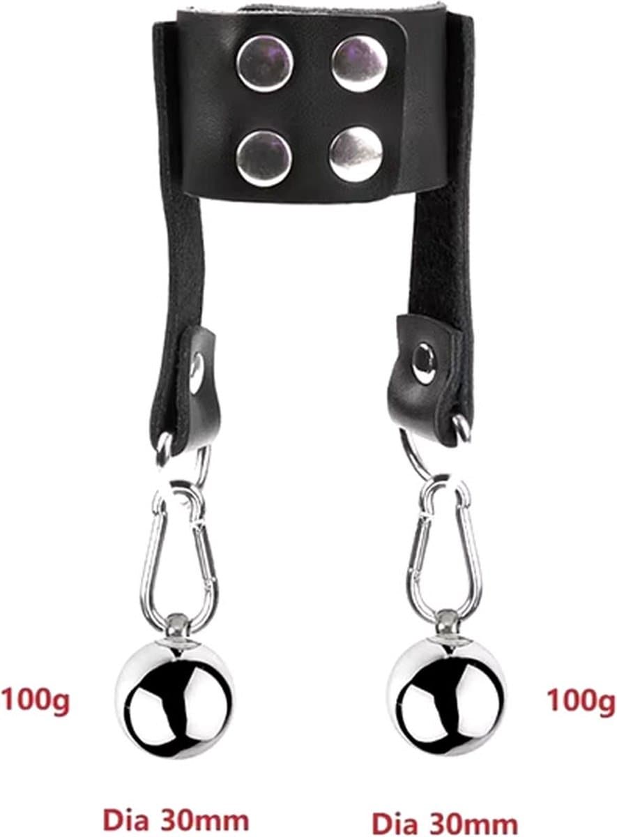 Ballencrusher met gewicht - 2x 100g – Verstelbaar - Scrotum - Crusher - BDSM — afbeelding 1