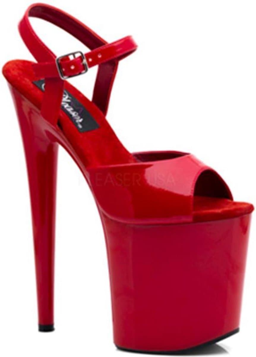 Pleaser - FLAMINGO-809 Sandaal met enkelband, Paaldans schoenen - Paaldans schoenen - 39 Shoes - Rood — afbeelding 1