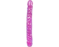 Doc Johnson Crystal Jellies dubbele dildo Jr. Double Dong paars - 30,23 cm — afbeelding 1