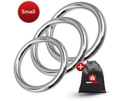 Quick Relief Steel Armor™ Cockring Set Small - Cockring Metaal - Set van 3 Metalen Cockringen - RVS Cockring - 3 Ronde Metalen Penisringen ∅ 32 mm, ∅ 35 mm en ∅ 38 mm