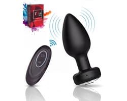 Toys Hub® Vibrerende Buttplug met Afstandsbediening - Ebook Anaal Genot - 10 Vibraties - Voor Mannen & Vrouwen - Waterproof - Vibrator - Buttplugs - Anaal Plug - Sex Toys - Siliconen - Zwart