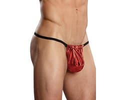 Rode Heren Tanga in Kunstleer - Comfortabele Heren Ondergoed in XS tot XL