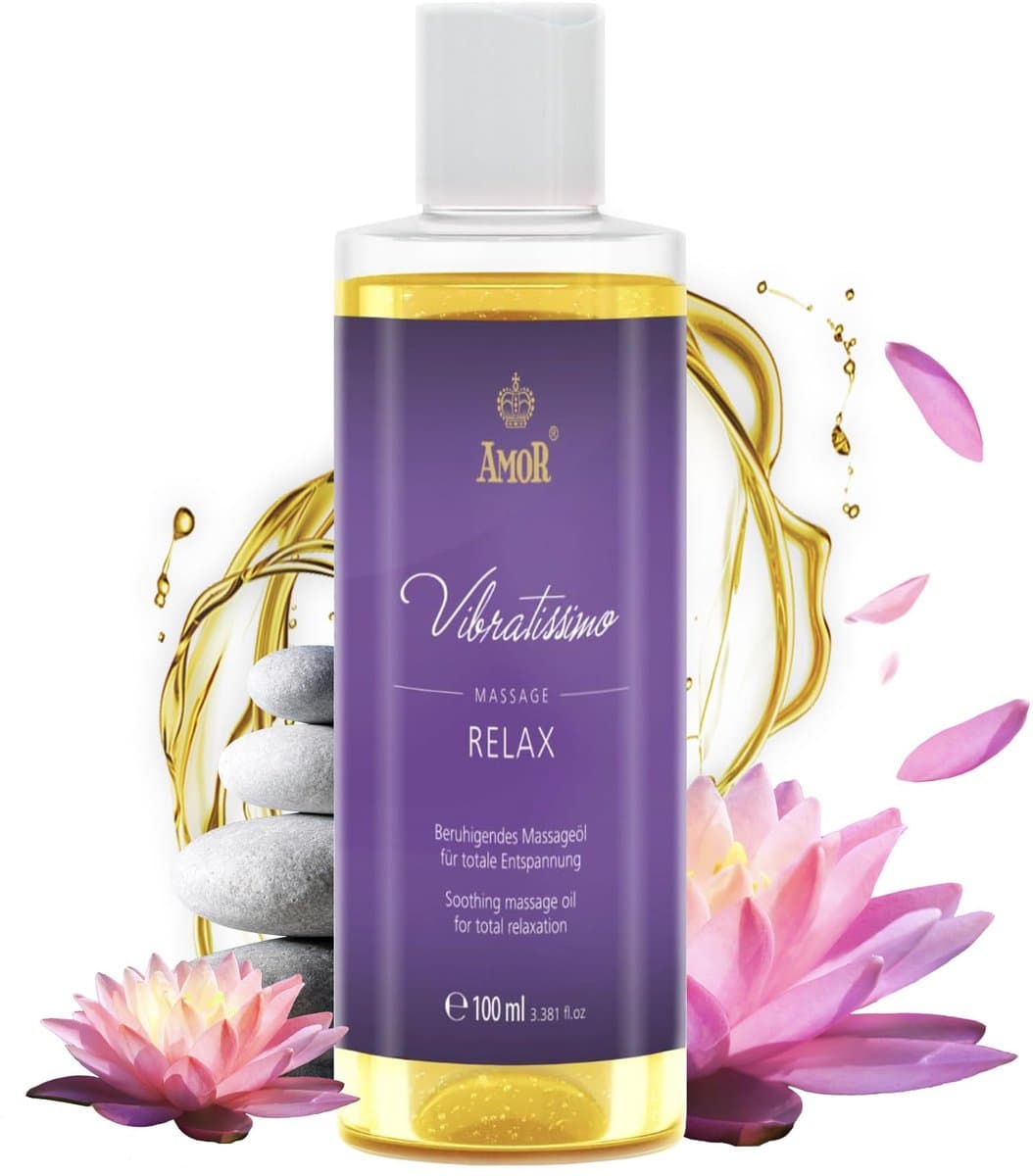 Vibratissimo 'Relax': verzachtende massageolie voor ontspanning, erotische liefdesolie, 100 ml — afbeelding 1