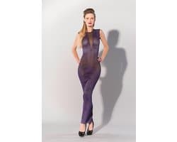 Printed Datex lange paarse jurk - XL