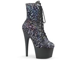 Pleaser - ADORE-1020SPLAT Plateau Laarzen, Paaldans schoenen - Paaldans schoenen - 37 Shoes - Zwart