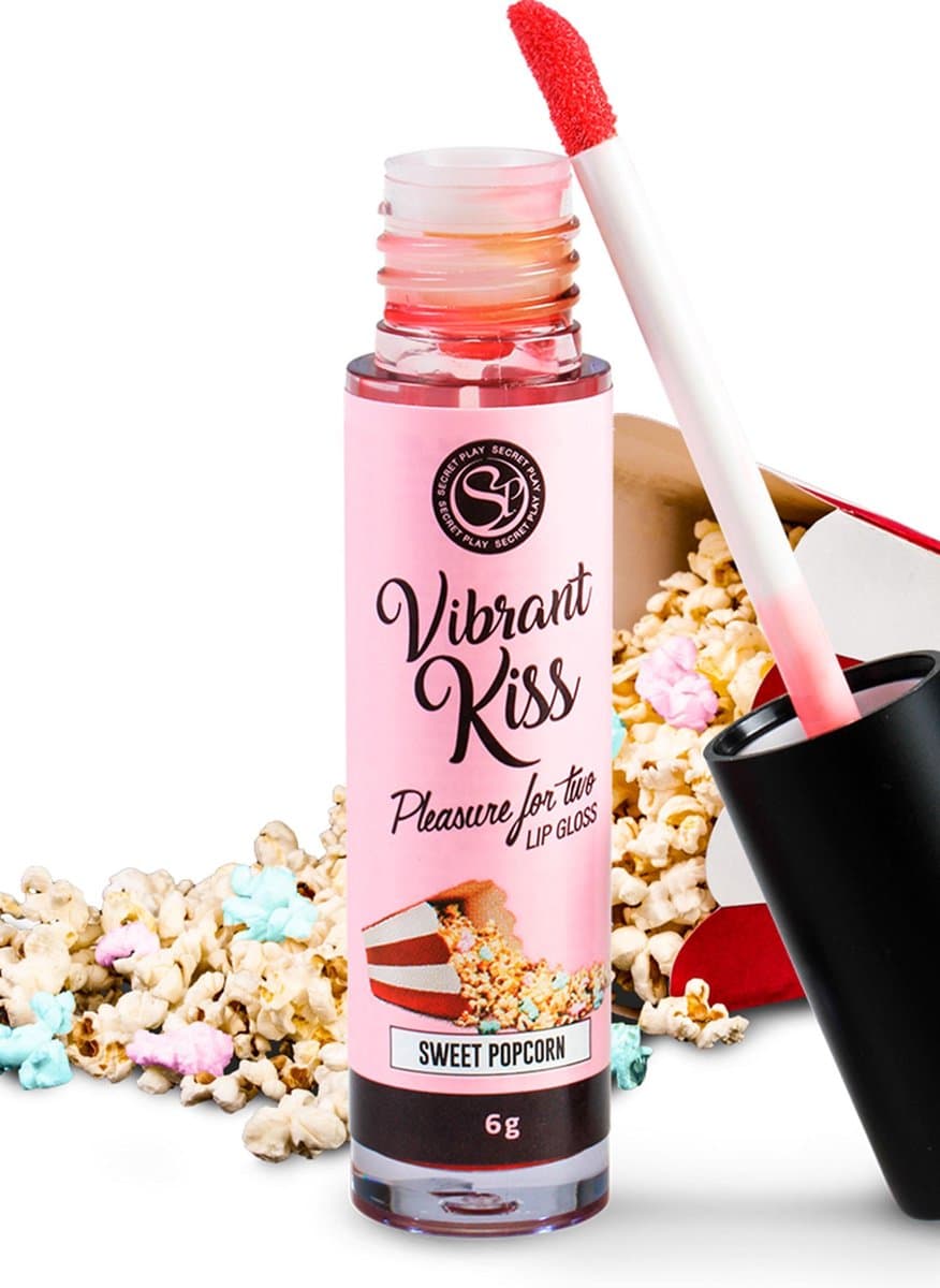 Secret Play Vibrant Kiss - Stimulerend Middel - Lip Gloss - Vibrerend Effect - Popcorn Smaak - 6gr — afbeelding 1