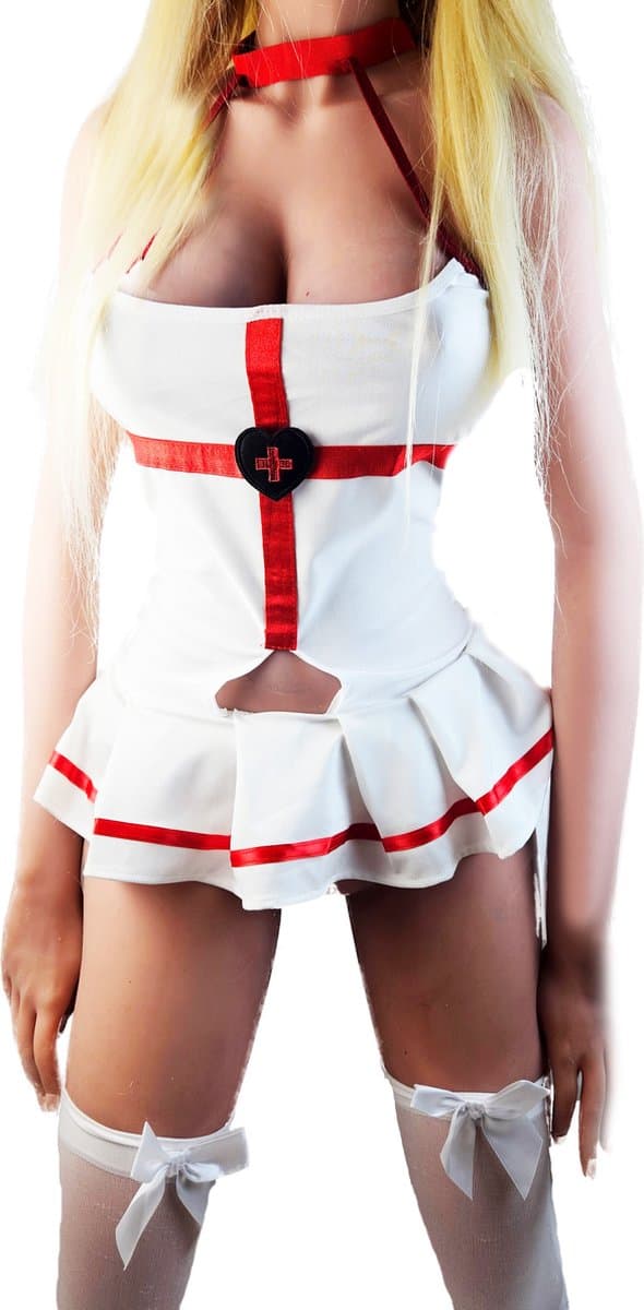 BamBella ® Sexy erotische zuster nurse verpleegster uniform - Maat S/M - Rollenspel kleding outfit dames — afbeelding 1