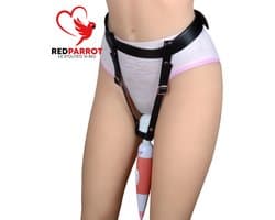 Verstelbare vibrator houder - Handsfree - Voor haar - BDSM - Leder