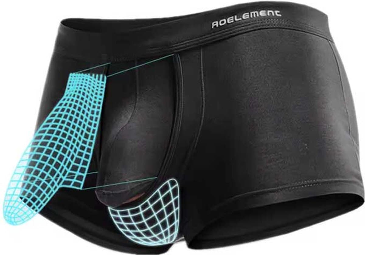 Ademende anti-zweet boxershort - Heren ondergoed - Opening tussen penis en balzak - Hygiënisch - Zwart — afbeelding 1